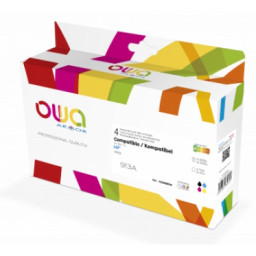 Ct. reman. OWA: HP 913A negro + 3-colores pack 4 (comp.L0R95A/F6T77AE/F6T78AE/F6T79AE)