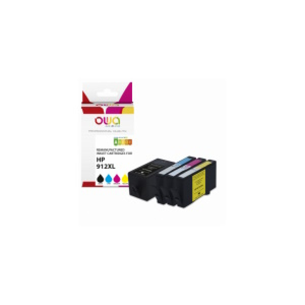 Ct. reman. OWA: HP 912XL negro + 3-colores pack 4 (comp.3YL81AE/3YL82AE/3YL83AE/3YL84AE)