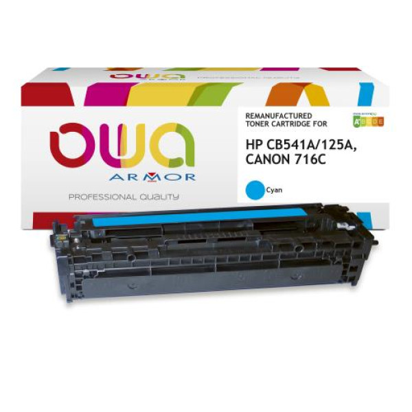 Toner reman OWA: HP Color Lj CP1215 CP1510 1.400p. Std CB541A / 125A cyan