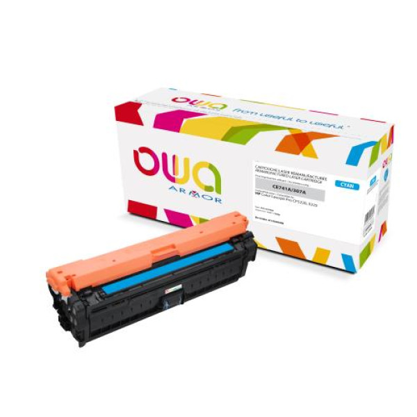 Toner reman OWA: HP Color Lj CP5220 CP5225 7.300p. Std CE741A / 307A cyan