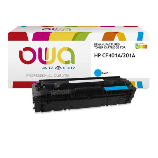 Toner reman OWA: HP Color Lj Pro M252 M274 M277 1.400p. Std CF401A / 201A cyan