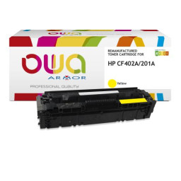 Toner reman OWA: HP Color Lj Pro M252 M274 M277 1.400p. Std CF402A / 201A amarillo