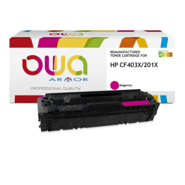 Toner reman OWA: HP Color Lj Pro M252 M274 M277 2.300p. HC CF403X / 201X magenta