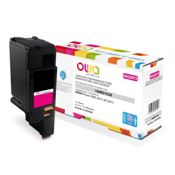 Toner reman OWA: XEROX Phaser 6000 6010 WC6015 1.400p. Jumbo 106R01628 magenta (+capacidad)