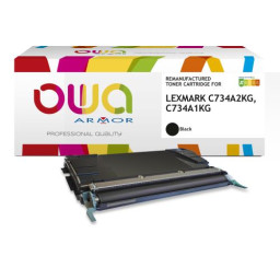 Toner reman OWA: LEXMARK C734 736 X734 736 738 8.000p. Std C734A1KG negro