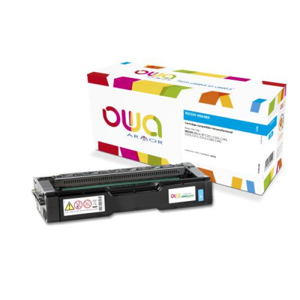 Toner reman OWA: RICOH Afici.SPC230 SPC242 SPC310  6.000p. HC 406480 cyan
