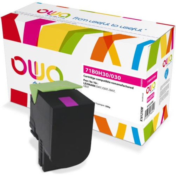 Toner reman OWA: LEXMARK CS417 CS517 CX417 CX517 3.500p. HC 71B2HM0 magenta