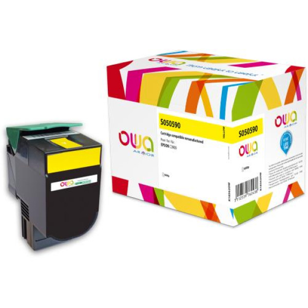 Toner reman OWA: EPSON AL C3900 6.000p. Std C13S050590 / C3900 amarillo