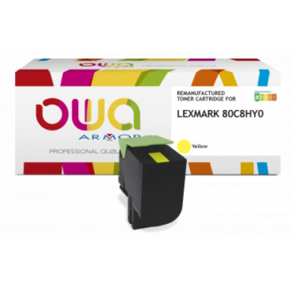 Toner reman OWA: LEXMARK CX410 CX510 3.000p. HC 80C8HY0 / 808YK amarillo