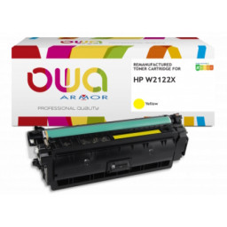 Toner reman OWA: HP Ljet M554 M555 M578 10.000p. W2122X / 212A amarillo (sin chip)