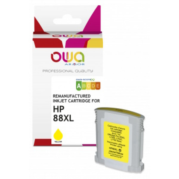 Ct. reman. OWA: HP 88XL Y (comp.C9393AE) 35ml - 1720p