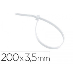 (100) Bridas 3M para interior blanca 200x3,5 mm Bolsa de 100 unidades