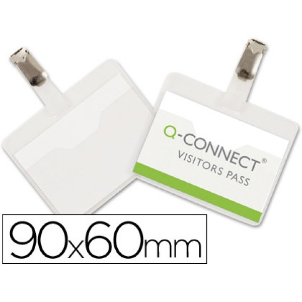 Identificador Q-CONNECT con pinza metálica 60x90mm. (31620)
