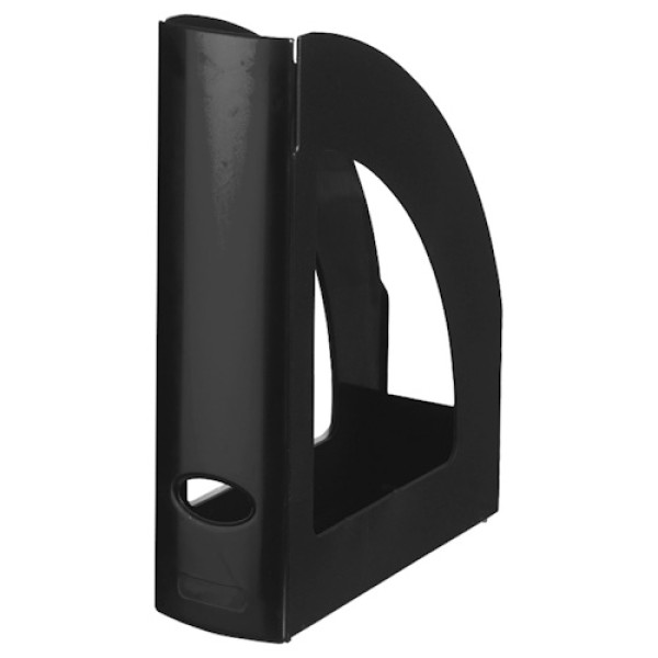 Revistero plástico Q-CONNECT color negro 240x80x320mm, 100% reciclado
