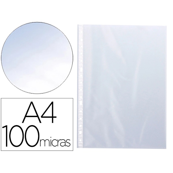 (100) Fundas multitaladro Q-CONNECT A4 100micras 11 taladros (cristal)
