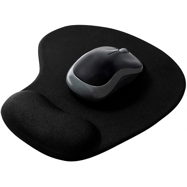 Alfombrilla Q-CONNECT para ratón con reposamuñecas ergonómica de gel, color negro 190x230x20mm