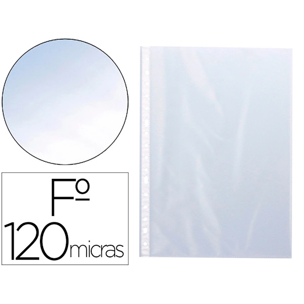(100) Fundas multitaladro Q-CONNECT Folio 120micras 16 taladros (cristal)