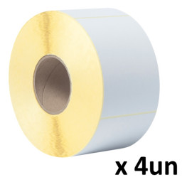 (4) Rollos etiquetas semibrillo BROTHER 100x100mm 1400et/rollo para impr.industriales de etiquetas