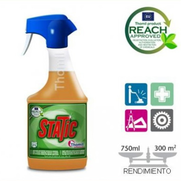 STATIC limpiador antiestático equipos informáticos carcasas plásticas, spray de 750ml