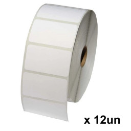 (12) Rollos etiquetas BROTHER 50x30mm polipropilen 2270et/rollo, transf.térmica polipropileno