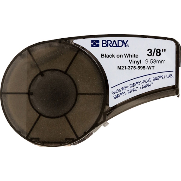BRADY BMP21 Series Vinyl Labels Black on White 3/8 BRADY BMP21 Series Vinyl Labels Black on White 3/8
