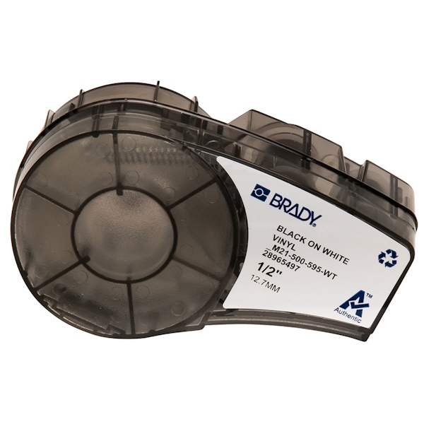 BRADY BMP21 Series Vinyl Labels Black on White 1/2 BRADY BMP21 Series Vinyl Labels Black on White 1/2