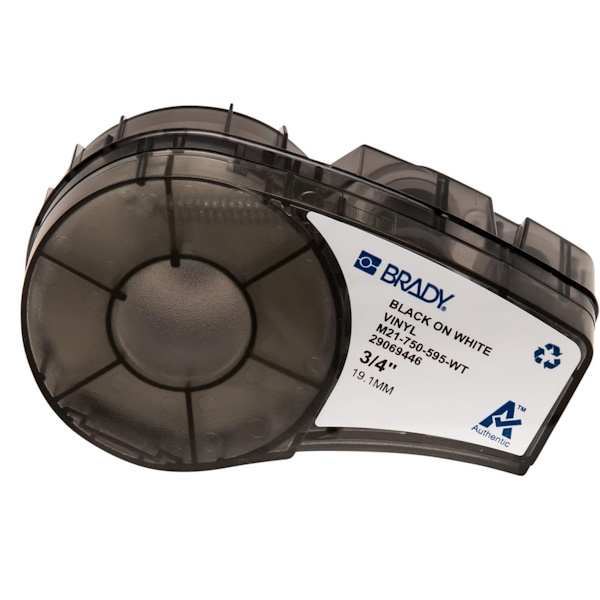 BRADY BMP21 Series Vinyl Labels Black on White 3/4 BRADY BMP21 Series Vinyl Labels Black on White 3/4