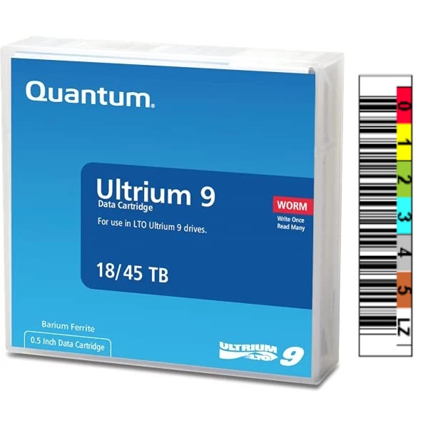 DC QUANTUM Ultrium LTO-9 WORM etiquetado 18TB/45TB especial de una sola grabación