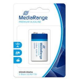 (1) Pila MEDIARANGE E-Block 6LR61 9V alcalinas premium (blister de 1 pila)