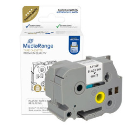 C. MEDIARANGE 36mm BROTHER P-touch negro/blanco black on white, 8mts. (compatible TZE-261)