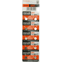 (10) Pila MAXELL alcalina botón LR41 AG3 1.5v Blister - 5 pack de 2 unidades - canon incluido