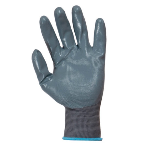 Par de guantes de soporte prof. LUNA de poliéster c/palma de nitrilo, almacenes, talla XL (GNY4)