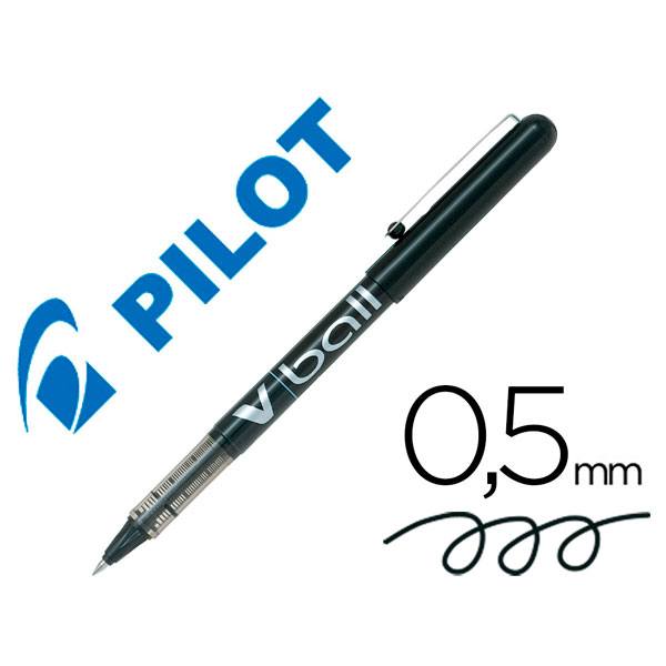 Rotulador tinta líquida PILOT V-BALL 0,5mm negro Punta 0,5mm. Trazo 0,3mm. Roller (BL-VB5) 