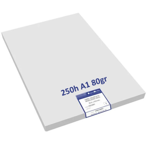 Papel plotter 250 hojas sueltas blanco opaco 80gr tamaño A2 594x420mm