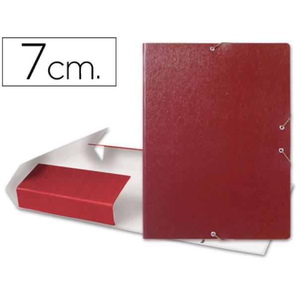 Carpeta proyectos LIDERPAPEL FOLIO lomo 70mm carton gofrado, color rojo