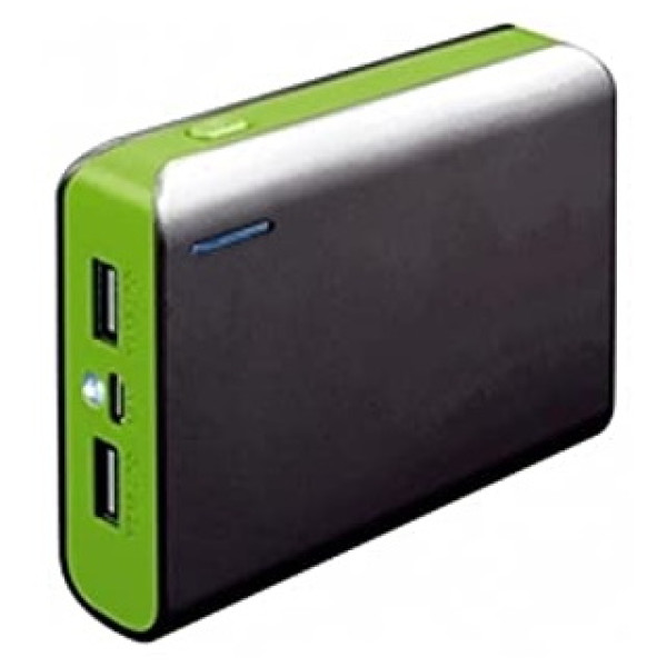 Powerbank PLATINET 6.000mAh Negro/Verde 2XUSB, 5V/9V/2A, 12V/1.5V + Linterna
