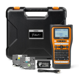 Rotuladora electrónica BROTHER P-touch PT-E560BTSP incl.4 cintas, batería, correa y maletín transp.