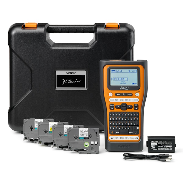 Rotuladora electrónica BROTHER P-touch PT-E560BTVP 3.5/6/9/12/18/24,QWERTY, electricistas