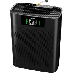 Purificador AIRTOK de Aire con Monitor PM 2.5 HEPA Aromaterapia 130 m2. Black