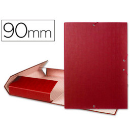 Carpeta proyectos LIDERPAPEL Folio roja carton entrecolado lomo 90 mm