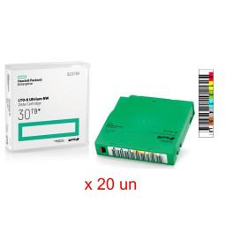 (20) DC HPE Ultrium LTO-8 (BaFe) etiquetado 12TB/30TB **Q2078A-ET** (caja de 20un) non-custom