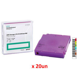 (20) DC HPE Ultrium LTO-10 (SrFe+BaFe) etiquetado 30TB/75TB **Q2080A-ET x20** secuencia a medida