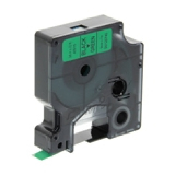 Label cassette DYMO D1 Standard 9mm x 7m.  black on green (texto negro/fondo verde) (40919)