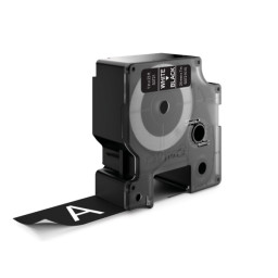 Label cassette DYMO D1 Standard 24mm x 4m.  white on black (texto blanco/fondo negro) (53721)