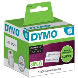 (1) Rollo etiq. DYMO LW LabelWriter papel blanco 89x41mm 1r.x300un. Identificacion (11356)