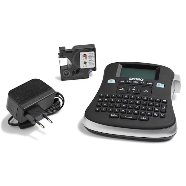 Rotuladora DYMO LabelManager LM210D plata/negra QWERTY, portátil, LCD, 20 estilos/200 símbolos