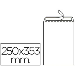 (250) Bolsas LIDERPAPEL 353x250mm celulosa blanco nº10 90gr folio prolongado (31942)