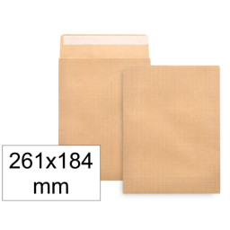 (250) Bolsas LIDERPAPEL 261x184mm kraft marrón nº6 80gr cuarto prolongado (31938)