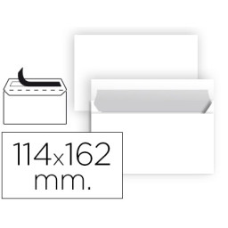 (25) Sobres LIDERPAPEL 162x114mm offset blanco nº19 90gr mínimo normalizado tamaño C6 (58636)