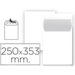(25) Bolsas LIDERPAPEL 250x353mm offset blanco nº10, 90-120gr folio prolongado